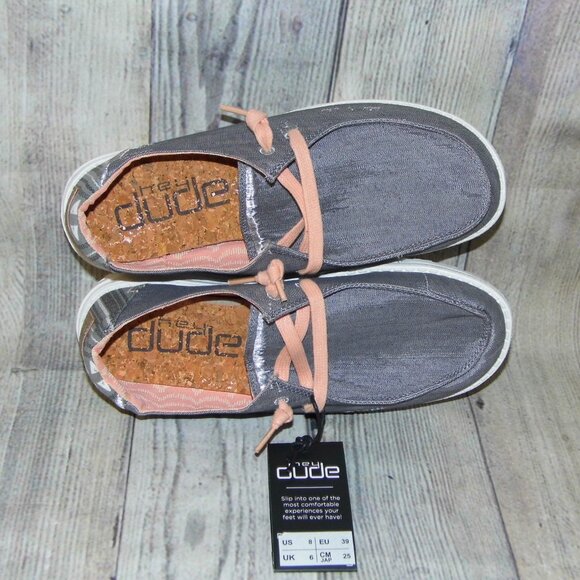 HEY DUDE Wendy Boho Grey Slip On Shoes Womens Size 8 NWT - Picture 6 of 8